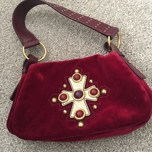 RARE Yves Saint Laurent velvet cross bag